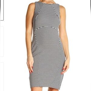 Banana Republic black & white striped sheath dress, size 6